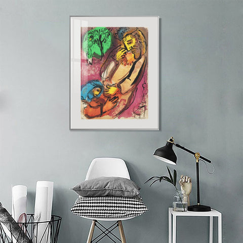 INVIN ART Mental Framed Canvas Giclee Print Art Beging by Marc Chagall Wall Art Living Room Home Office Decorations
