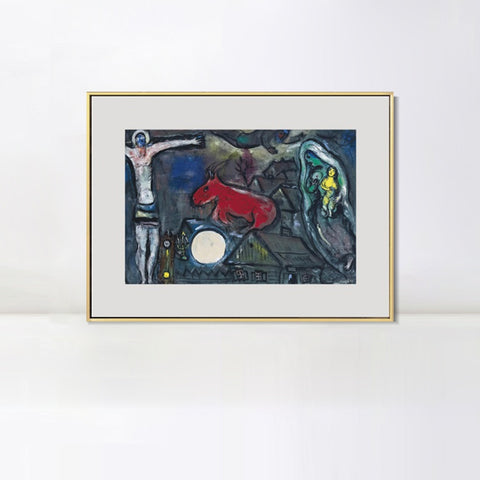 INVIN ART Mental Framed Canvas Giclee Print Art Series#31 by Marc Chagall Wall Art Living Room Home Office Decorations