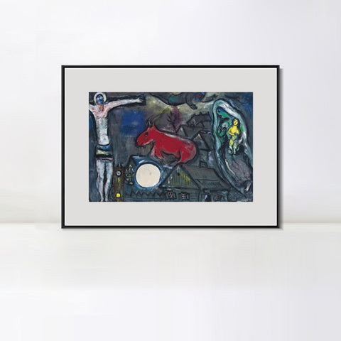 INVIN ART Mental Framed Canvas Giclee Print Art Series#31 by Marc Chagall Wall Art Living Room Home Office Decorations