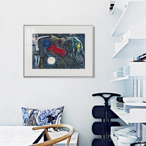 INVIN ART Mental Framed Canvas Giclee Print Art Series#31 by Marc Chagall Wall Art Living Room Home Office Decorations