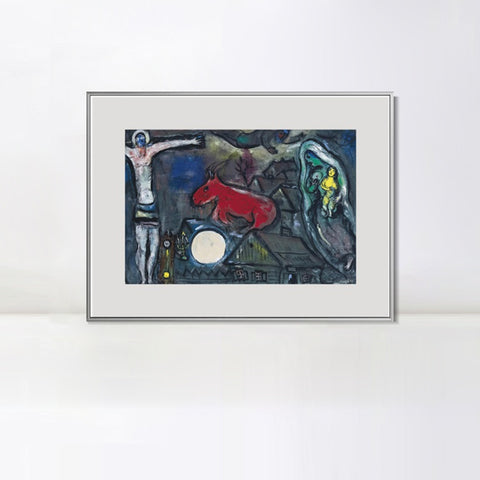 INVIN ART Mental Framed Canvas Giclee Print Art Series#31 by Marc Chagall Wall Art Living Room Home Office Decorations