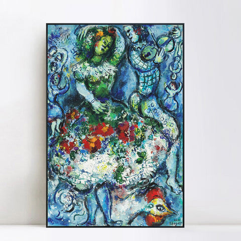 INVIN ART Framed Canvas Giclee Print Art Dance-hostest by Marc Chagall Wall Art Living Room Home Office Decorations