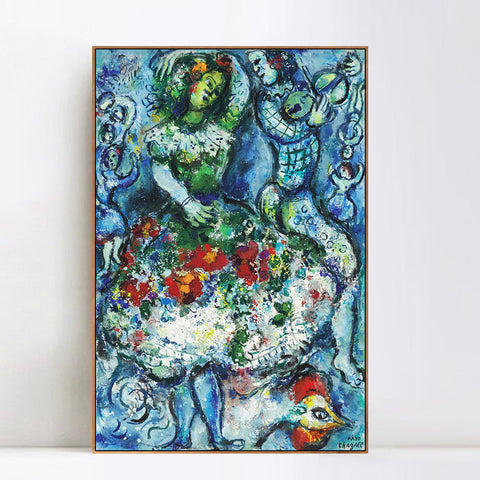 INVIN ART Framed Canvas Giclee Print Art Dance-hostest by Marc Chagall Wall Art Living Room Home Office Decorations