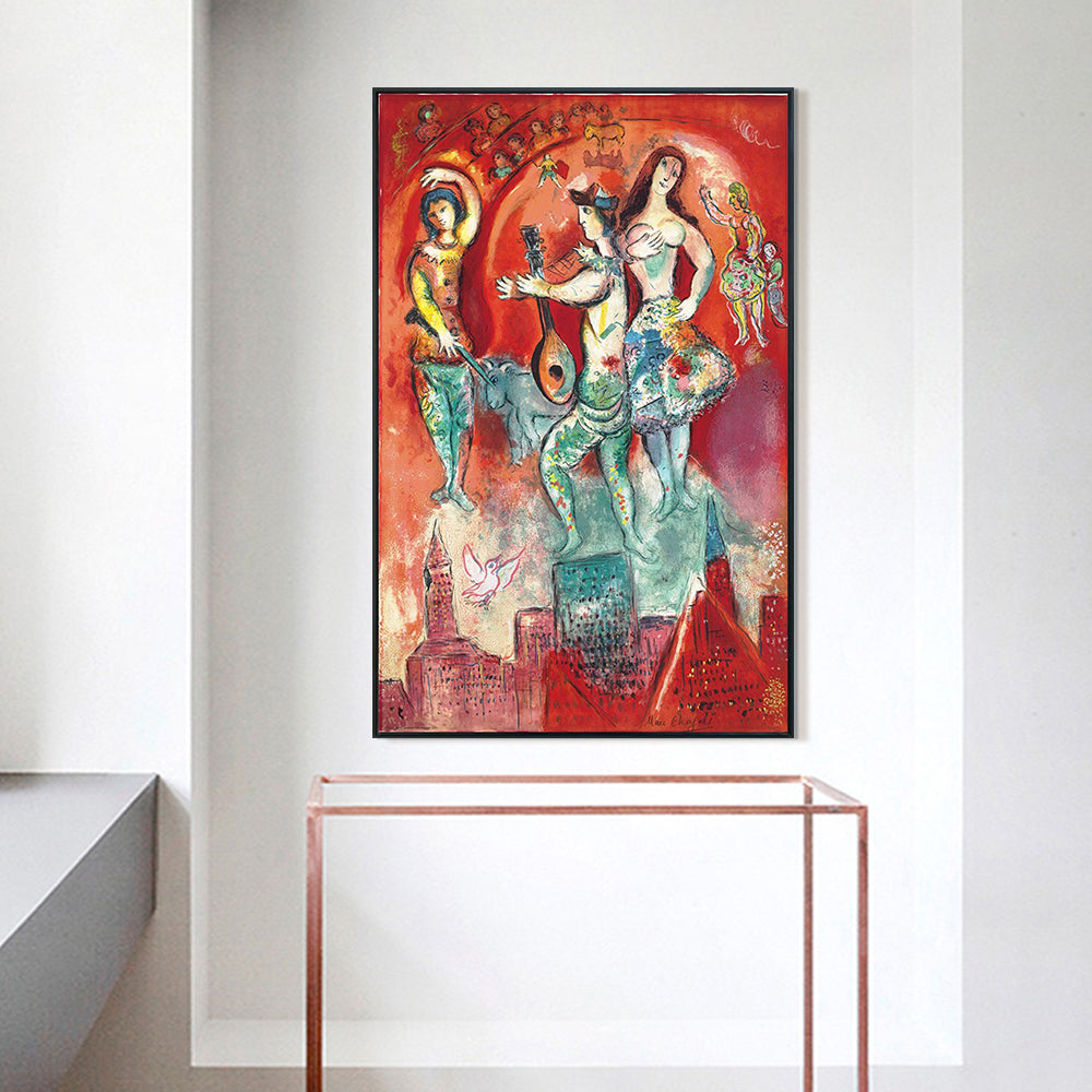 INVIN ART Framed Canvas Giclee Print Art Carmen by Marc Chagall Wall Art
