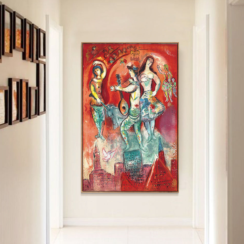 INVIN ART Framed Canvas Giclee Print Art Carmen by Marc Chagall Wall Art