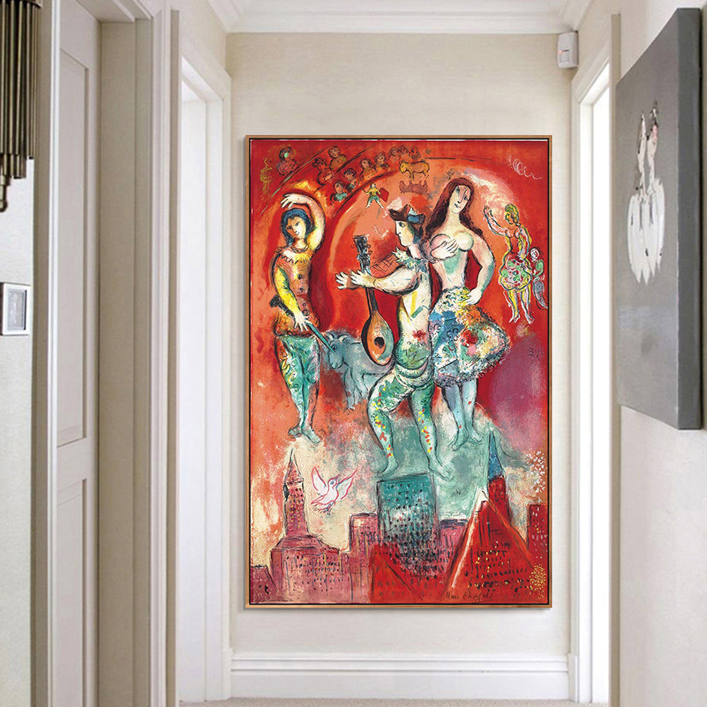INVIN ART Framed Canvas Giclee Print Art Carmen by Marc Chagall Wall Art