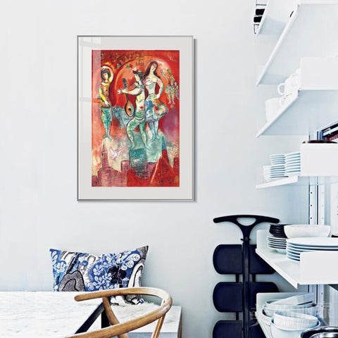 INVIN ART Mental Framed Canvas Giclee Print Art Carmen by Marc Chagall Wall Art Living Room Home Office Decorations