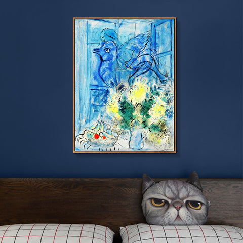 INVIN ART Framed Canvas Giclee Print Art Flying angel by Marc Chagall Wall Art Living Room Home Office Decorations