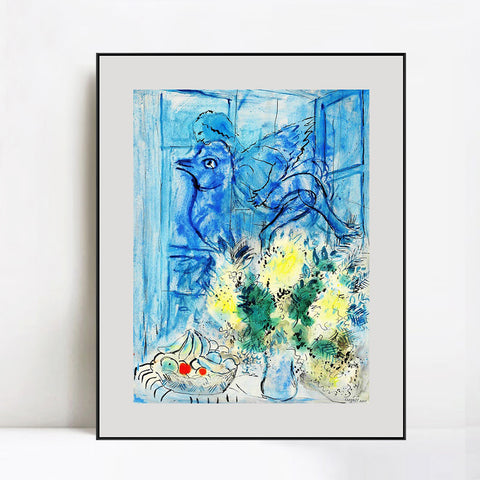 INVIN ART Mental Framed Canvas Giclee Print Art Flying angel by Marc Chagall Wall Art Living Room Home Office Decorations