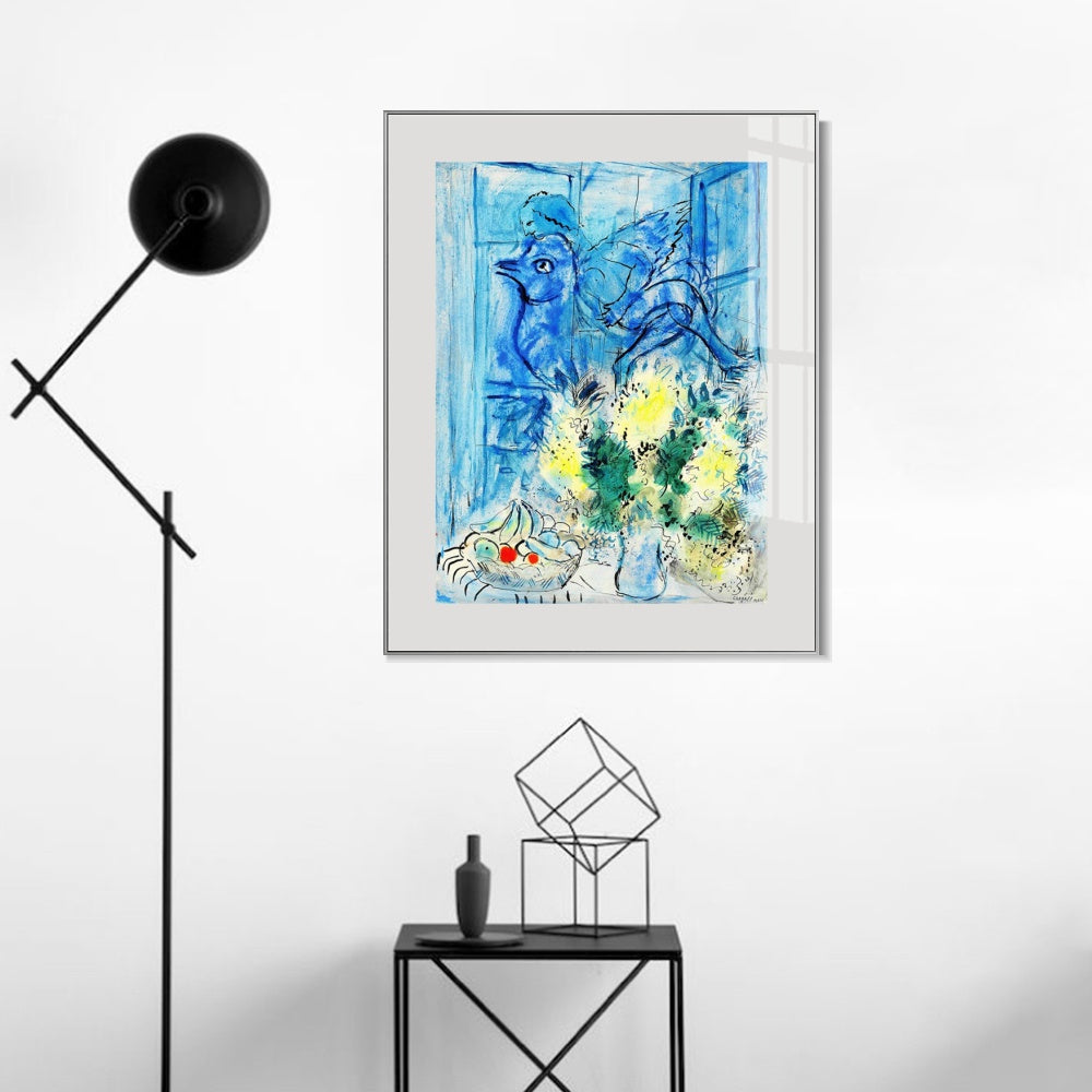 INVIN ART Mental Framed Canvas Giclee Print Art Flying angel by Marc Chagall Wall Art Living Room Home Office Decorations