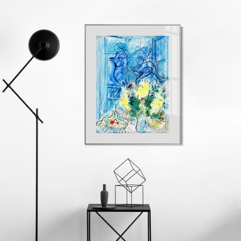INVIN ART Mental Framed Canvas Giclee Print Art Flying angel by Marc Chagall Wall Art Living Room Home Office Decorations