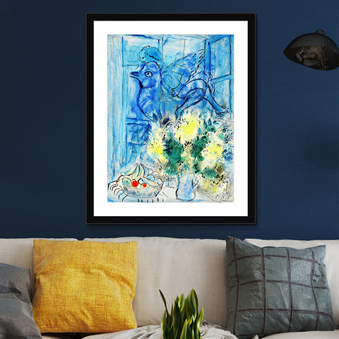 INVIN ART Framed Canvas Giclee Print Art Flying angel by Marc Chagall Wall Art Living Room Home Office Decorations