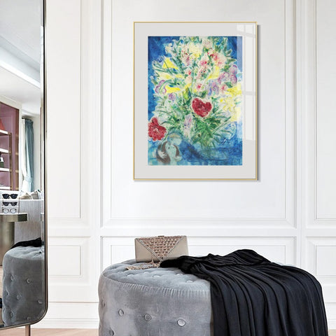 INVIN ART Mental Framed Canvas Giclee Print Art Flying angel by Marc Chagall Wall Art Living Room Home Office Decorations