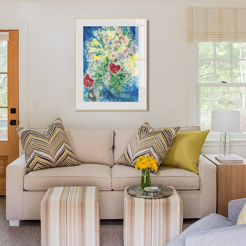 INVIN ART Mental Framed Canvas Giclee Print Art Flying angel by Marc Chagall Wall Art Living Room Home Office Decorations