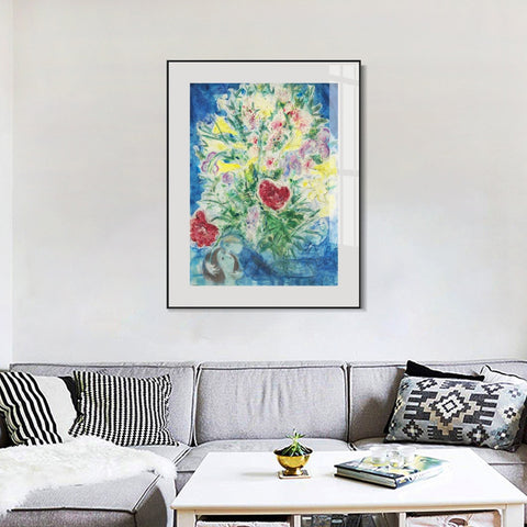 INVIN ART Mental Framed Canvas Giclee Print Art Flying angel by Marc Chagall Wall Art Living Room Home Office Decorations