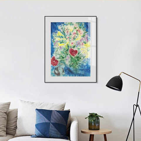 INVIN ART Mental Framed Canvas Giclee Print Art Flying angel by Marc Chagall Wall Art Living Room Home Office Decorations