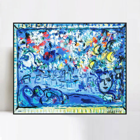 INVIN ART Framed Canvas Giclee Print Art Flower#23 by Marc Chagall Wall Art Living Room Home Office Decorations