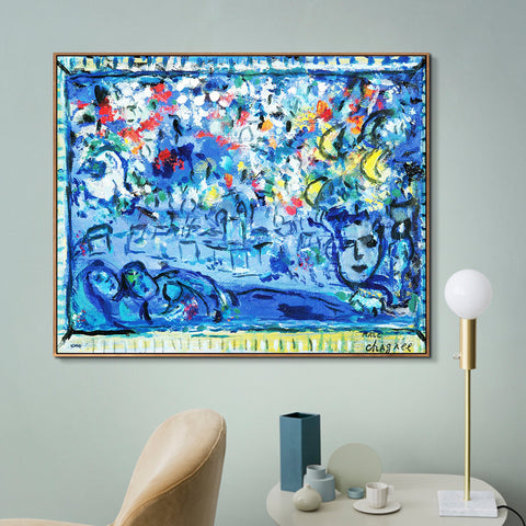 INVIN ART Framed Canvas Giclee Print Art Flower#23 by Marc Chagall Wall Art Living Room Home Office Decorations