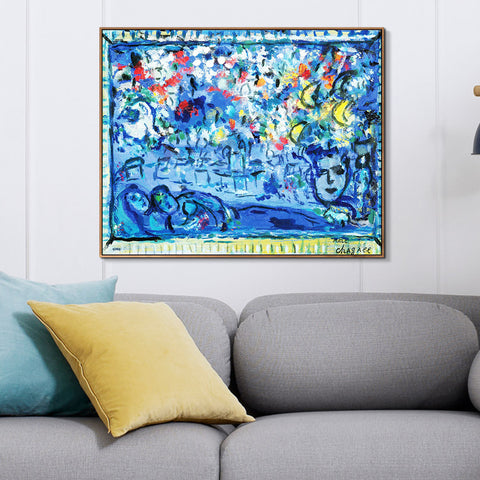 INVIN ART Framed Canvas Giclee Print Art Flower#23 by Marc Chagall Wall Art Living Room Home Office Decorations