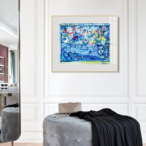 INVIN ART Mental Framed Canvas Giclee Print Art Flower23 by Marc Chagall Wall Art Living Room Home Office Decorations