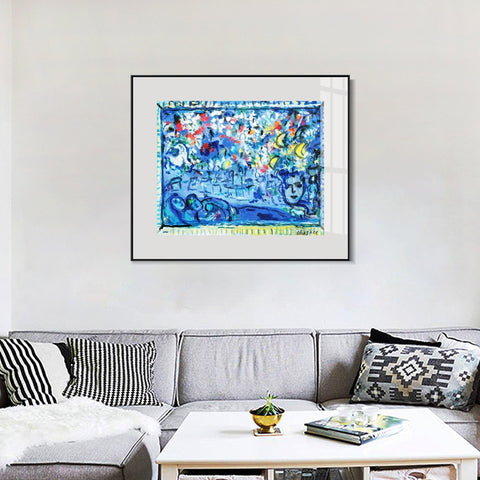 INVIN ART Mental Framed Canvas Giclee Print Art Flower23 by Marc Chagall Wall Art Living Room Home Office Decorations