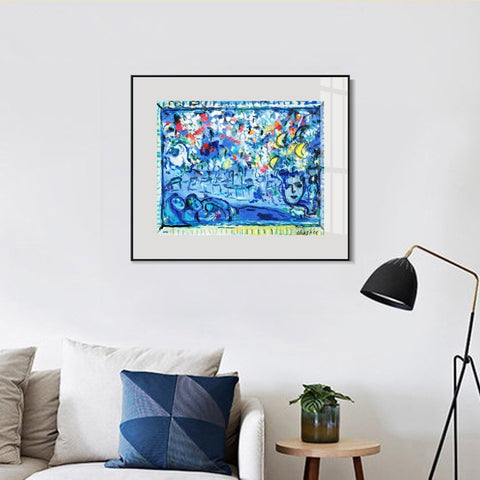 INVIN ART Mental Framed Canvas Giclee Print Art Flower23 by Marc Chagall Wall Art Living Room Home Office Decorations