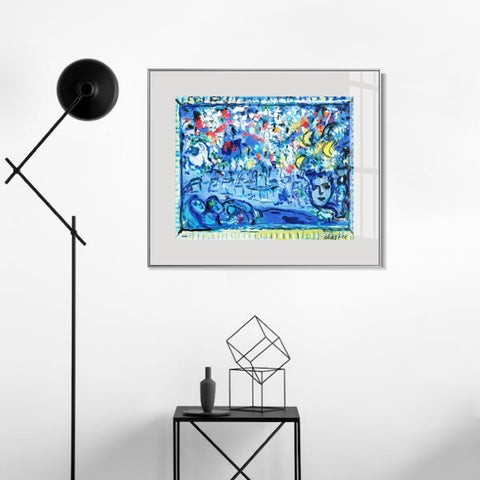 INVIN ART Mental Framed Canvas Giclee Print Art Flower23 by Marc Chagall Wall Art Living Room Home Office Decorations
