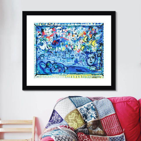 INVIN ART Framed Canvas Giclee Print Art Flower#23 by Marc Chagall Wall Art Living Room Home Office Decorations