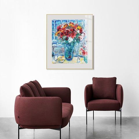 INVIN ART Mental Framed Canvas Giclee Print Art Flower 8 by Marc Chagall Wall Art Living Room Home Office Decorations
