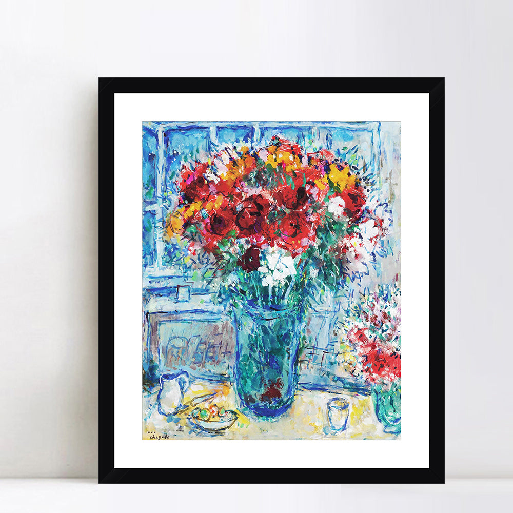 INVIN ART Framed Canvas Giclee Print Art Flower#47 by Marc Chagall Wall Art Living Room Home Office Decorations