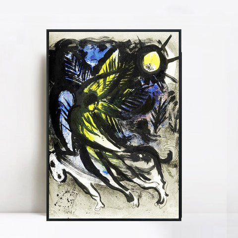 INVIN ART Framed Canvas Giclee Print Art L'ANGE SURVOLANT LA FOR?T D'EDEN by Marc Chagall Wall Art Living Room Home Office Decorations