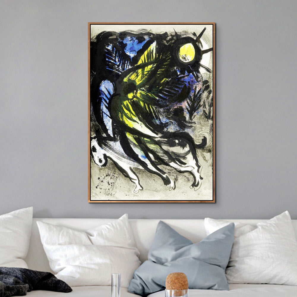 INVIN ART Framed Canvas Giclee Print Art L'ANGE SURVOLANT LA FOR?T D'EDEN by Marc Chagall Wall Art Living Room Home Office Decorations