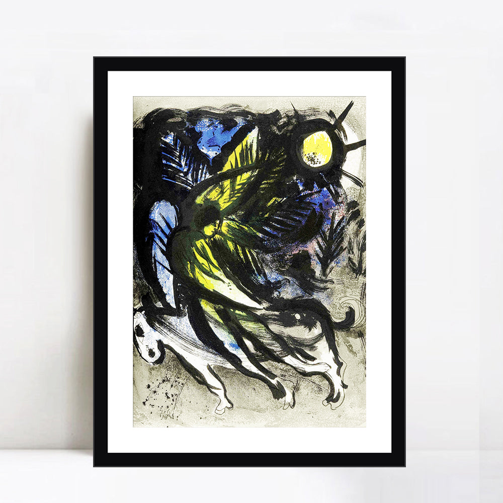 INVIN ART Framed Canvas Giclee Print Art L'ANGE SURVOLANT LA FOR?T D'EDEN by Marc Chagall Wall Art Living Room Home Office Decorations