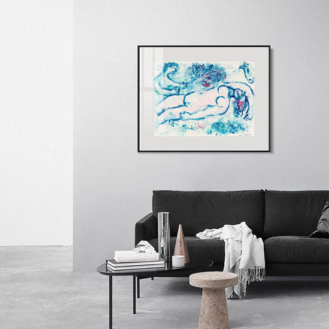 INVIN ART Mental Framed Canvas Giclee Print Art Naked man by Marc Chagall Wall Art Living Room Home Office Decorations