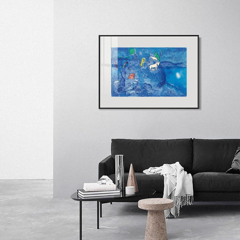 INVIN ART Mental Framed Canvas Giclee Print Art River by Marc Chagall Wall Art Living Room Home Office Decorations
