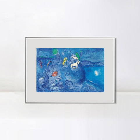 INVIN ART Mental Framed Canvas Giclee Print Art River by Marc Chagall Wall Art Living Room Home Office Decorations