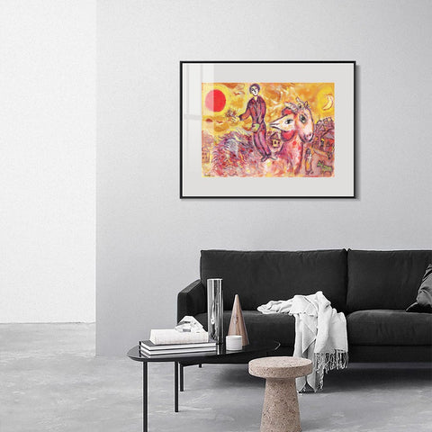 INVIN ART Mental Framed Canvas Giclee Print Art Sunshine by Marc Chagall Wall Art Living Room Home Office Decorations