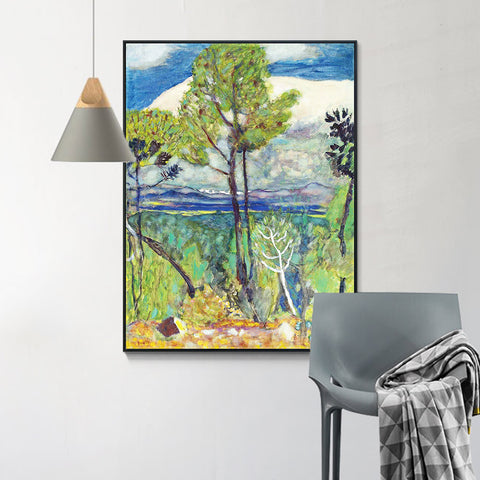 INVIN ART Framed Canvas Giclee Print Art Tree by Marc Chagall Wall Art Living Room Home Office Decorations