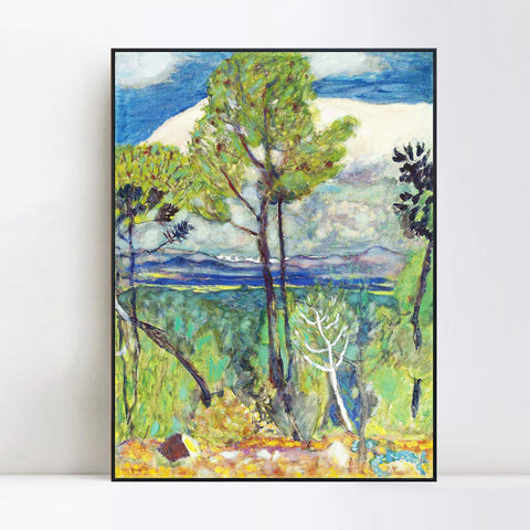 INVIN ART Framed Canvas Giclee Print Art Tree by Marc Chagall Wall Art Living Room Home Office Decorations