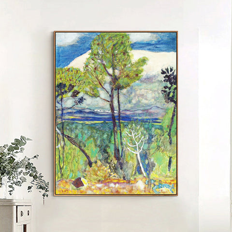 INVIN ART Framed Canvas Giclee Print Art Tree by Marc Chagall Wall Art Living Room Home Office Decorations