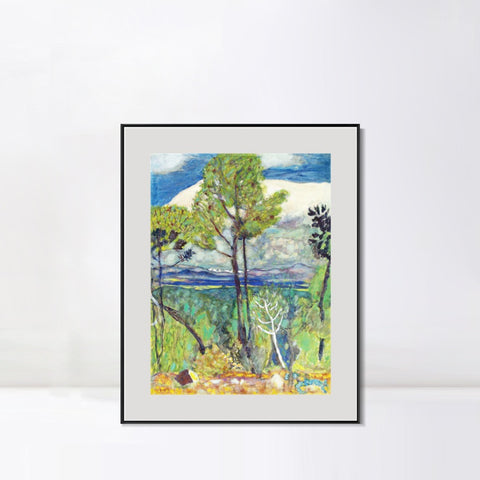 INVIN ART Mental Framed Canvas Giclee Print Art Tree by Marc Chagall Wall Art Living Room Home Office Decorations