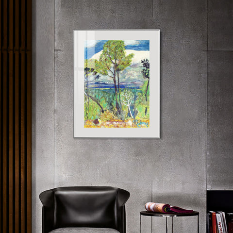 INVIN ART Mental Framed Canvas Giclee Print Art Tree by Marc Chagall Wall Art Living Room Home Office Decorations