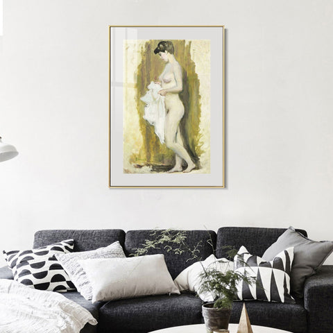 INVIN ART Mental Framed Canvas Giclee Print Art Naked woman 2 by Marc Chagall Wall Art Living Room Home Office Decorations