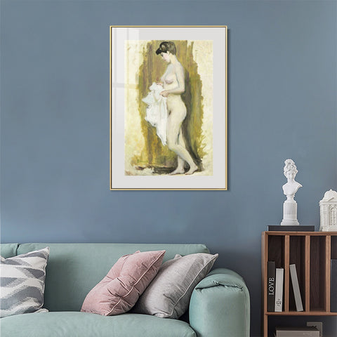 INVIN ART Mental Framed Canvas Giclee Print Art Naked woman 2 by Marc Chagall Wall Art Living Room Home Office Decorations