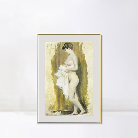 INVIN ART Mental Framed Canvas Giclee Print Art Naked woman 2 by Marc Chagall Wall Art Living Room Home Office Decorations