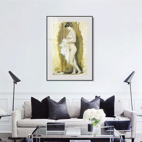 INVIN ART Mental Framed Canvas Giclee Print Art Naked woman 2 by Marc Chagall Wall Art Living Room Home Office Decorations