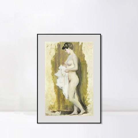 INVIN ART Mental Framed Canvas Giclee Print Art Naked woman 2 by Marc Chagall Wall Art Living Room Home Office Decorations