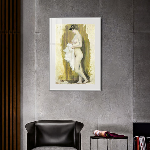INVIN ART Mental Framed Canvas Giclee Print Art Naked woman 2 by Marc Chagall Wall Art Living Room Home Office Decorations