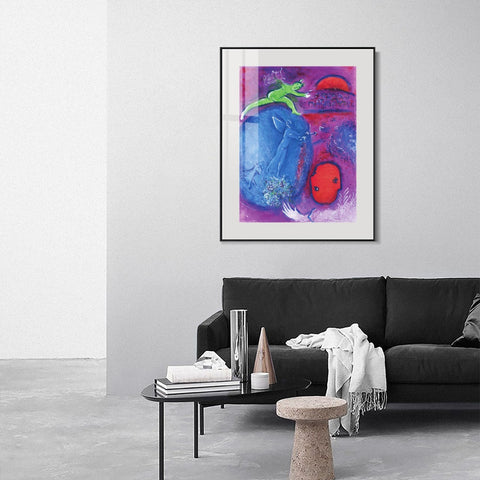 INVIN ART Mental Framed Canvas Giclee Print Art Angel tone by Marc Chagall Wall Art Living Room Home Office Decorations