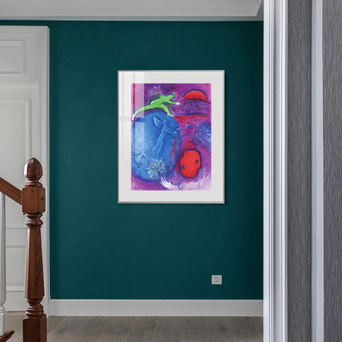 INVIN ART Mental Framed Canvas Giclee Print Art Angel tone by Marc Chagall Wall Art Living Room Home Office Decorations